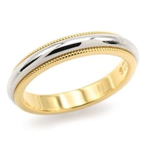 Authentic Tiffany & Co. Together Milgrain Men’s Wedding Ring Platinum/18k Gold